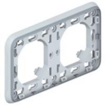 Legrand 069683, PLATE 2G HORIZ + SUPPORT GREY, 3245060696832