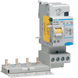 Hager BD426N, Add-on block 4P 25A 30mA AC, 3250611344513