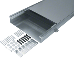 Hager BKW500090, floor duct w. trough 500 90-130 dry care, 4012740878319