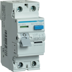 Hager CC217J, RCCB 2P 16A 10mA AC, 3250611616337
