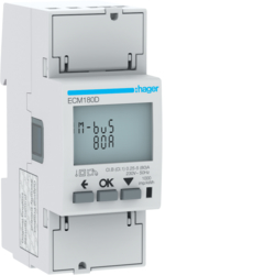 Hager ECM180D, 1Ph kWhmeter direct 80A 2M MBUS MID, 3250612231317