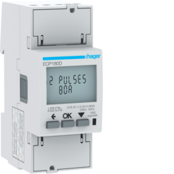 Hager ECP180D, 1Ph kWhmeter direct 80A 2M S0 MID, 3250612231386