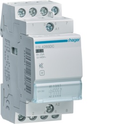 Hager ESL428SDC, Humfree Contactor 25A, 3NO+1NC, 12VDC, 3250612230754