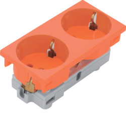 Hager ESR2202004, socket outlet 2-g Rastec 20? pure orange, 4012740878319