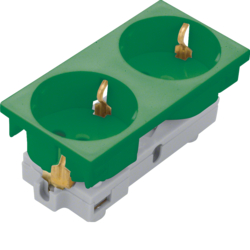 Hager ESR2206001, socket outlet 2-g Rastec 20? emer green, 4012740878319