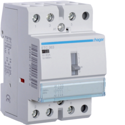 Hager ETC363, Night & Day Contactor 63A, 3NO, 230V, 3250612401390