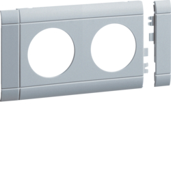 Hager GB08020LAN, Frontplate 2-gang socket lid 80 alu, 4012740878319