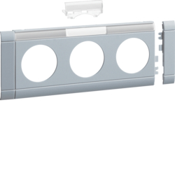 Hager GB08031LAN, Frontplate 3-gang socket lid 80 LF alu, 4012740878319