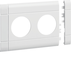 Hager GB100209010, Frontplate 2-gang socket BRH 100 pw, 4012740878319