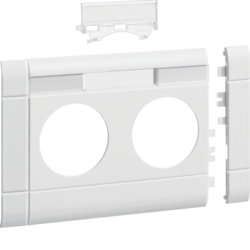 Hager GB100219010, Frontplate 2-gang socket BRH 100 LF pw, 4012740878319