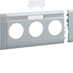 Hager GB10031LAN, Frontplate 3-gang socket BRH 100 LF alu, 4012740878319