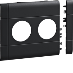 Hager GB12020K9011, Frontplate 2-gang socket BR 120 gs, 4012740878319