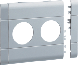 Hager GB12020LAN, Frontplate 2-gang socket BRA/H/S 120 alu, 4012740878319