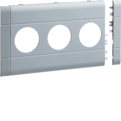 Hager GB12030LAN, Frontplate 3-gang socket BRA/H/S 120 alu, 4012740878319
