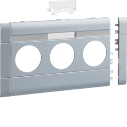 Hager GB12031LAN, Frontplate 3-g.socket BRA/H/S 120 LF alu, 4012740878319