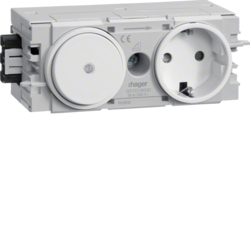 Hager GS11009010, Socket-outlet+Switch Wago C-Profile pw, 4012740878319
