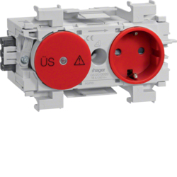 Hager GS12013020, Socket-outlet+Surge Wago f-mount red, 4012740878319