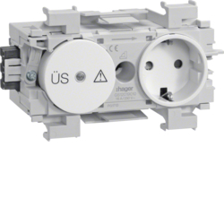 Hager GS12019010, Socket-outlet+Surge Wago f-mount pw, 4012740878319