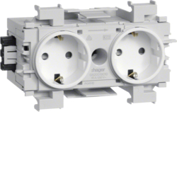 Hager GS20019010, Socket-outlet 2-gang Wago f-mount pw, 4012740878319