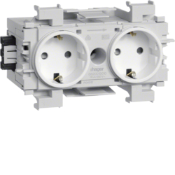 Hager GS20019016, Socket-outlet 2-gang Wago f-mount twhite, 4012740878319