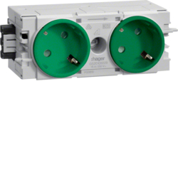 Hager GS20106029, Socket-outlet 2-g. Wago C-Profile green, 4012740878319
