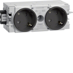 Hager GS20109011, Socket-outlet 2-g. 45? Wago C-Profile gb, 4012740878319