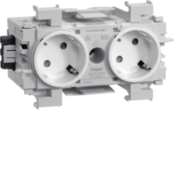Hager GS20119010, Socket-outlet 2-gang 45? Wago f-mount pw, 4012740878319