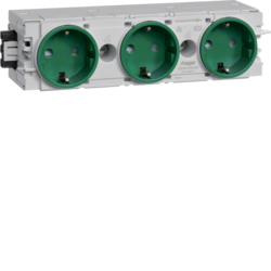 Hager GS30006029, Socket-outlet 3-g. Wago C-Profile green, 4012740878319