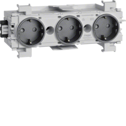 Hager GS30019011, Socket-outlet 3-gang Wago f-mount gb, 4012740878319
