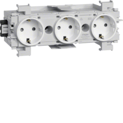 Hager GS30019016, Socket-outlet 3-gang Wago f-mount twhite, 4012740878319