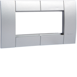 Hager GT452ALU, Device bearer outlet 2-fold 45x45 alumin, 4012740878319