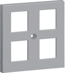 Hager GZUAE4ALAN, Central plate 55 UAE 4-gang, alu, 4012740878319