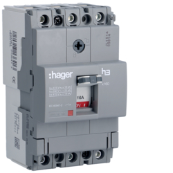 Hager HDA016L, MCCB h3 x160 TM 3x16A 18kA, 3250613136413