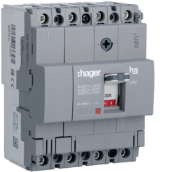Hager HDA101L, MCCB h3 x160 TM 4x100A 18kA, 3250613136581