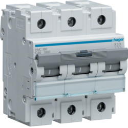 Hager HMC380, MCB 3P 15kA C-80A 4.5M, 3250613230197