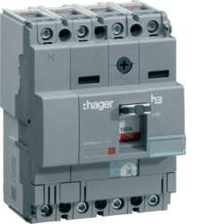 Hager HNA081H, MCCB h3 x160 TM 4x80A 40kA, 3250613130978