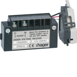 Hager HXA053H, UVR del 110-120VAC(x/P160-x/P250-x/P630), 3250613346553