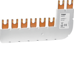 Hager KBN381, Insualted busbar 3P+N 35mm? 90? for SPA1, 3250613741587