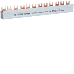 Hager KDN380A, Insulated busbar 3P fork 16mm? 12M, 3250613741006