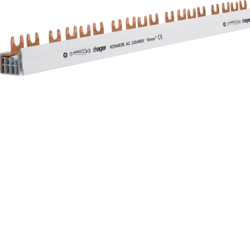 Hager KDN463B, Insulated busbar 4P fork 10mm? 57M, 3250613740979