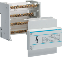Hager KJ01B, Brass busbar terminal 80A, 4pole, 3250613800215
