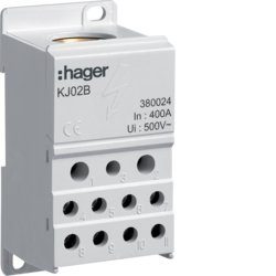 Hager KJ02B, Distribution block 400A, closed, 1pole, 3250613800246