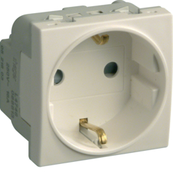 Hager L4746, Schuko socket 2M 16A 250V RAL 9010, 4012740878319