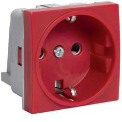 Hager L4746R, Red Schuko socket 2M 16A 250V RAL 3003, 4012740878319
