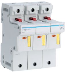 Hager LS603, Fuse carrier 3P 50A L51 acc. 4.5M, 3250614196034