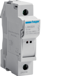 Hager LSN531, Fuse carrier 1P 32A 690V L38 signal 1M, 3250614120138