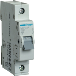 Hager MB132A, MCB 1P 6kA B-32A 1M, 3250614327063