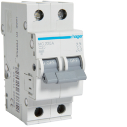 Hager MC225A, MCB 2P 6kA C-25A 2M, 3250614337352