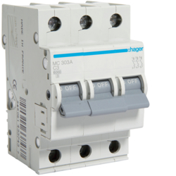 Hager MC303A, MCB 3P 6kA C-3A 3M, 3250614337437