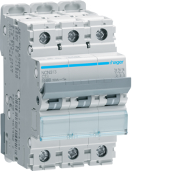 Hager NCN313, MCB 3P 10kA/15kA C-13A 3M, 3250614614910